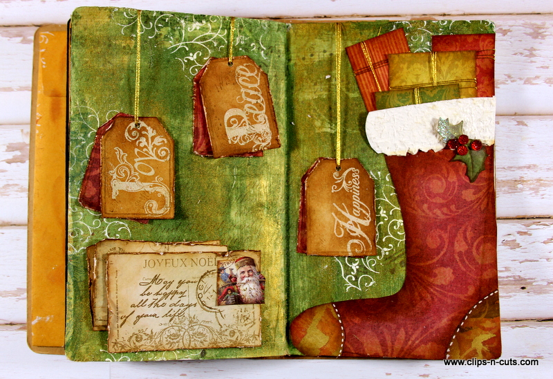 christmas mixed media art journal