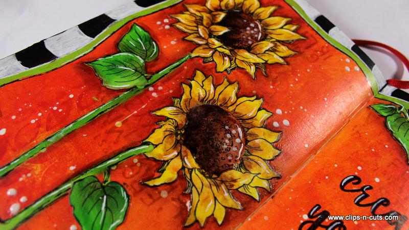 art journal sunflowers