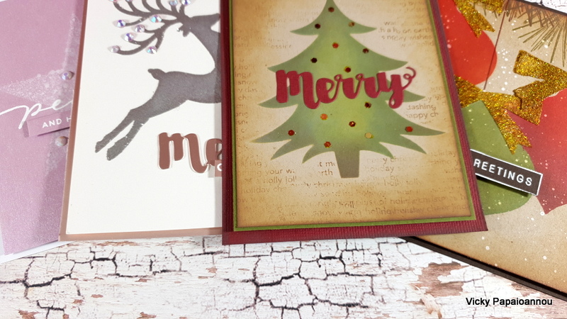 christmas stencil cards