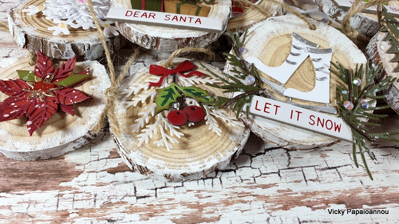 wood slice christmas ornaments